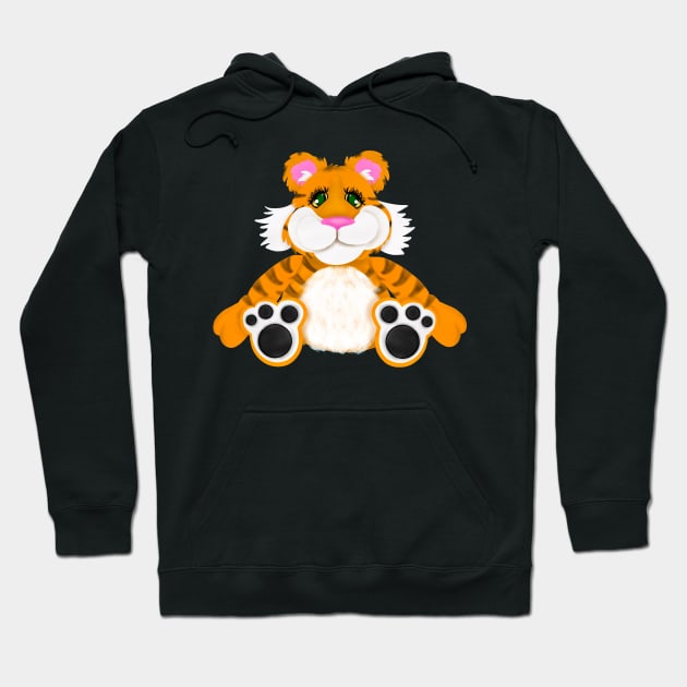 Rugby Tiger inspired illustration Hoodie by Debra Forth